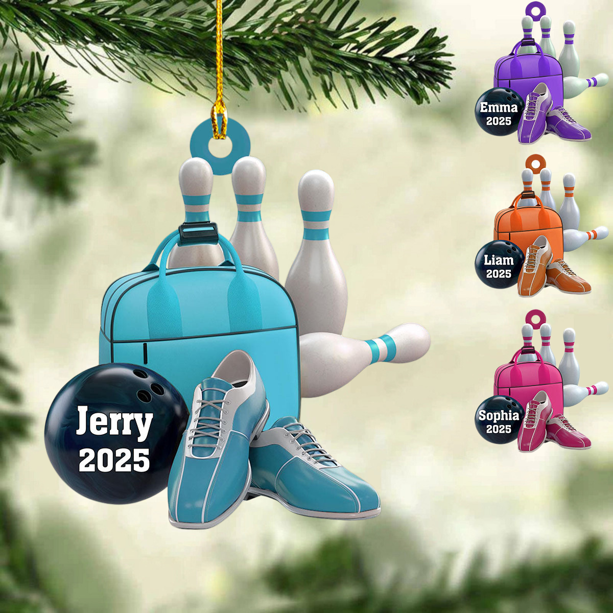 Bowling Personalized Christmas Ornament, Gift For Bowling Lovers