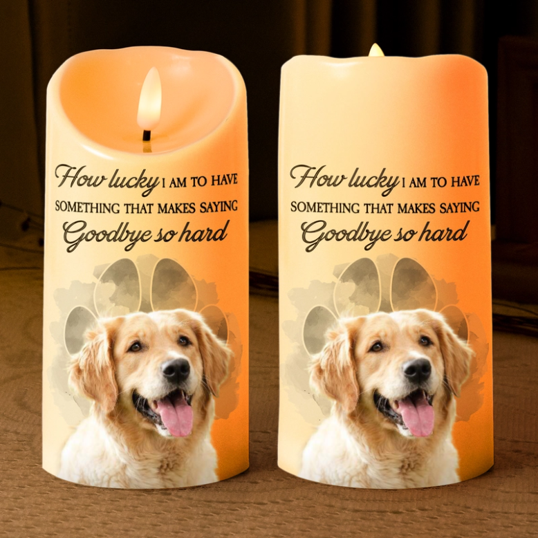 Saying Goodbye So Hard - Custom LED Flameless Candle - Memorial Pet Gift
