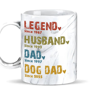 Legend Husband Daddy Papa - Personalized Marble Mug - Gift For Dad, Papa, Father's Day Gift