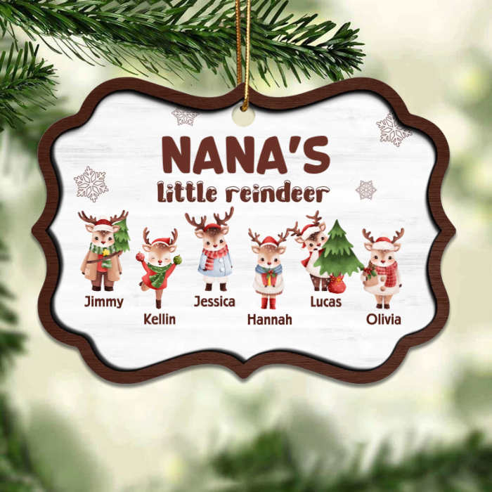 Grandma's Little Reindeers Cute Christmas - Personalized Ornament - Christmas Gift For Mom, Grandma