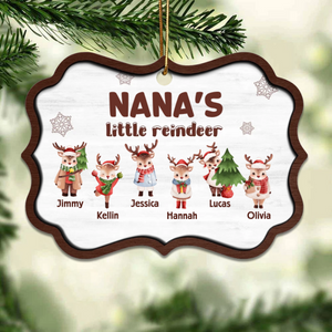 Grandma's Little Reindeers Cute Christmas - Personalized Ornament - Christmas Gift For Mom, Grandma