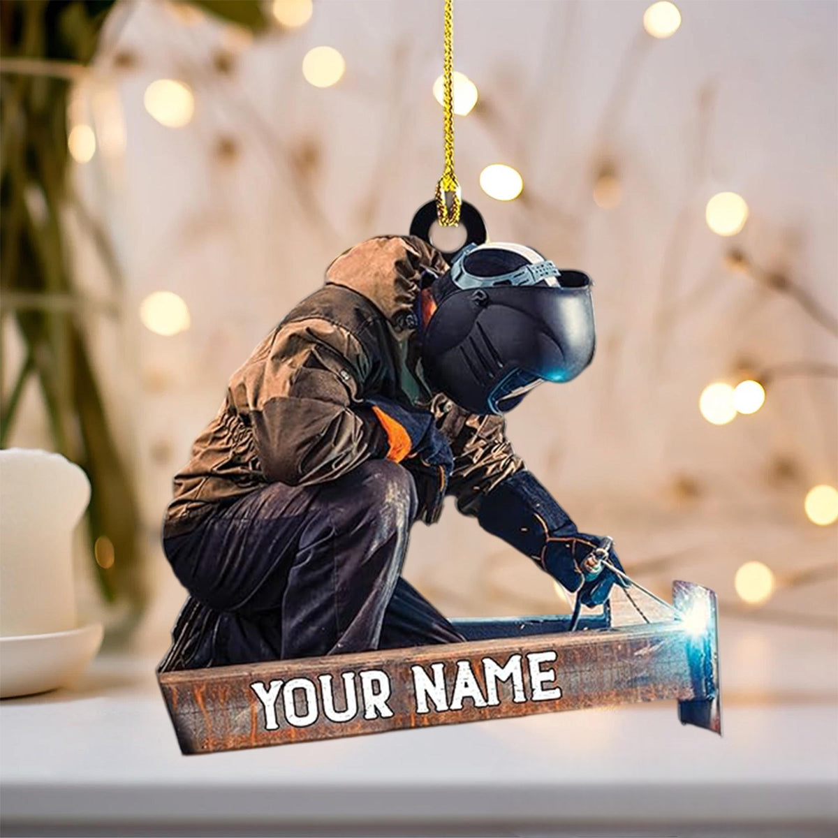 Personalized Name Welder Ornament Christmas, Welder Tool Ornament, Gift For Welder, Christmas Ornament Welder Outfit, Custom Welder Ornament