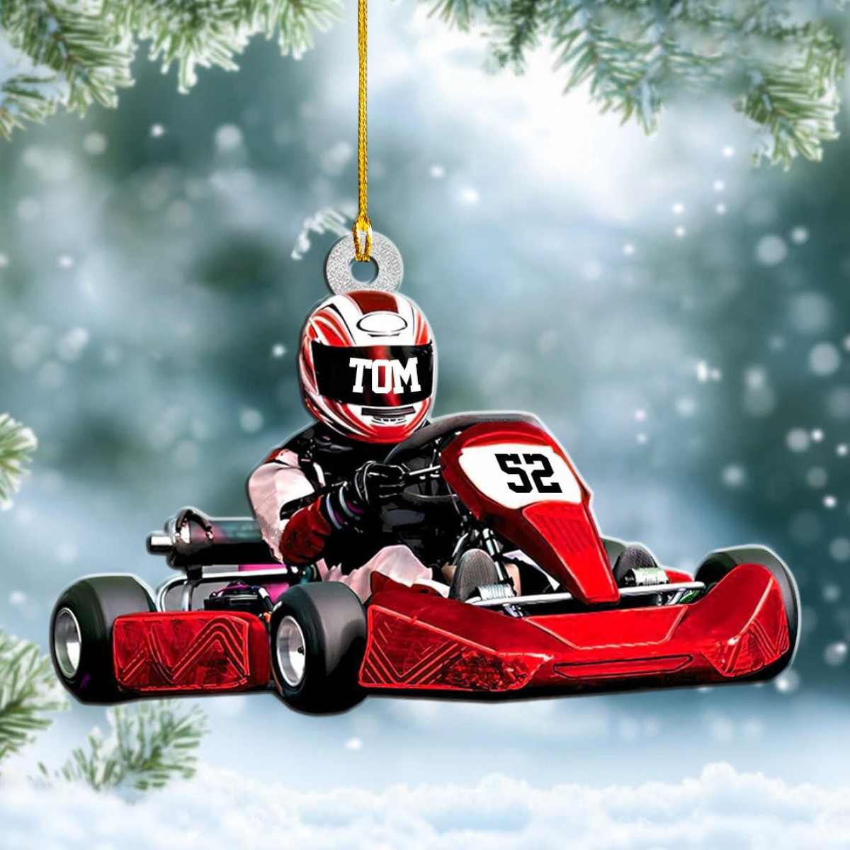 Personalized Race Car Christmas Ornament, Race Car Ornament, Gift For Race Car Lovers