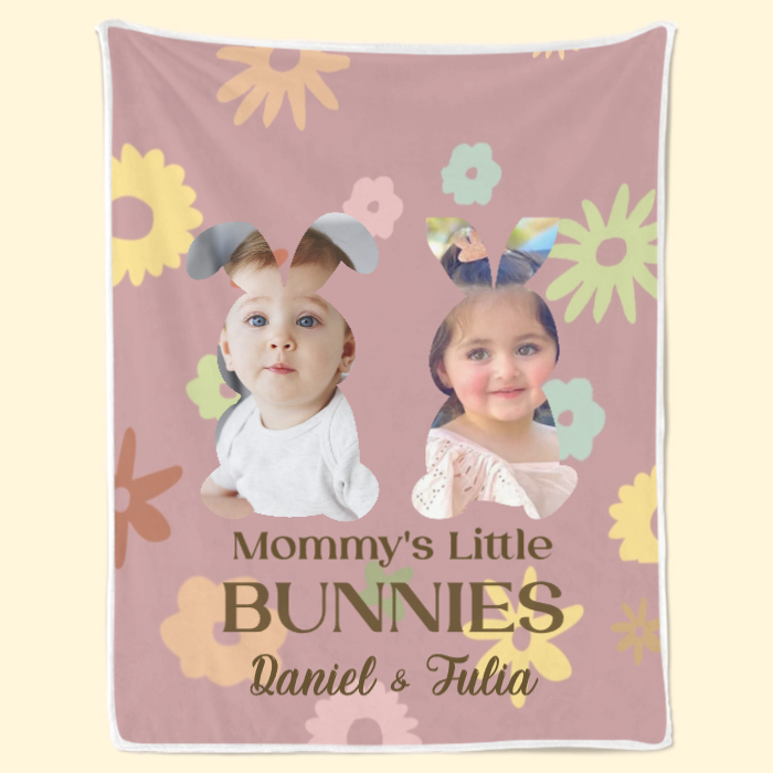 Mommy's Little Bunnies - Personalized Blanket - Gift For Mom, Easter Day, Mother's Day Gift