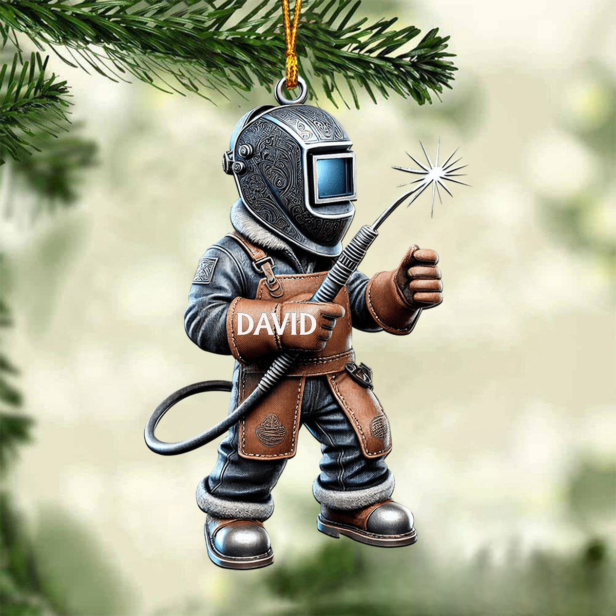 Welder Custom Name - Personalized Shape Ornament - Christmas Gift For Welders