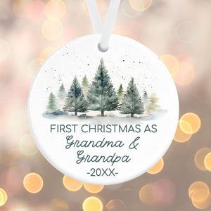 Our First Christmas as Grandma & Grandpa - Personalized Holiday Ornament - Grandparents Gift Ornament