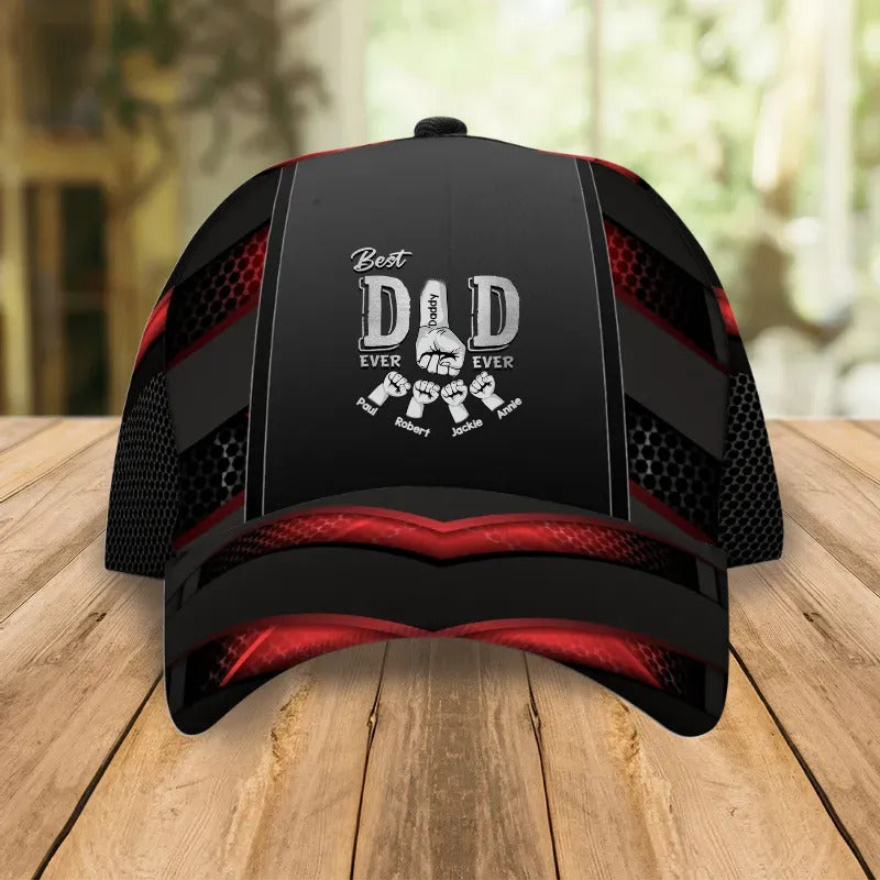 Best Dad Ever Fist Bump - Personalized Classic Cap - Gift For Father, Father's Day