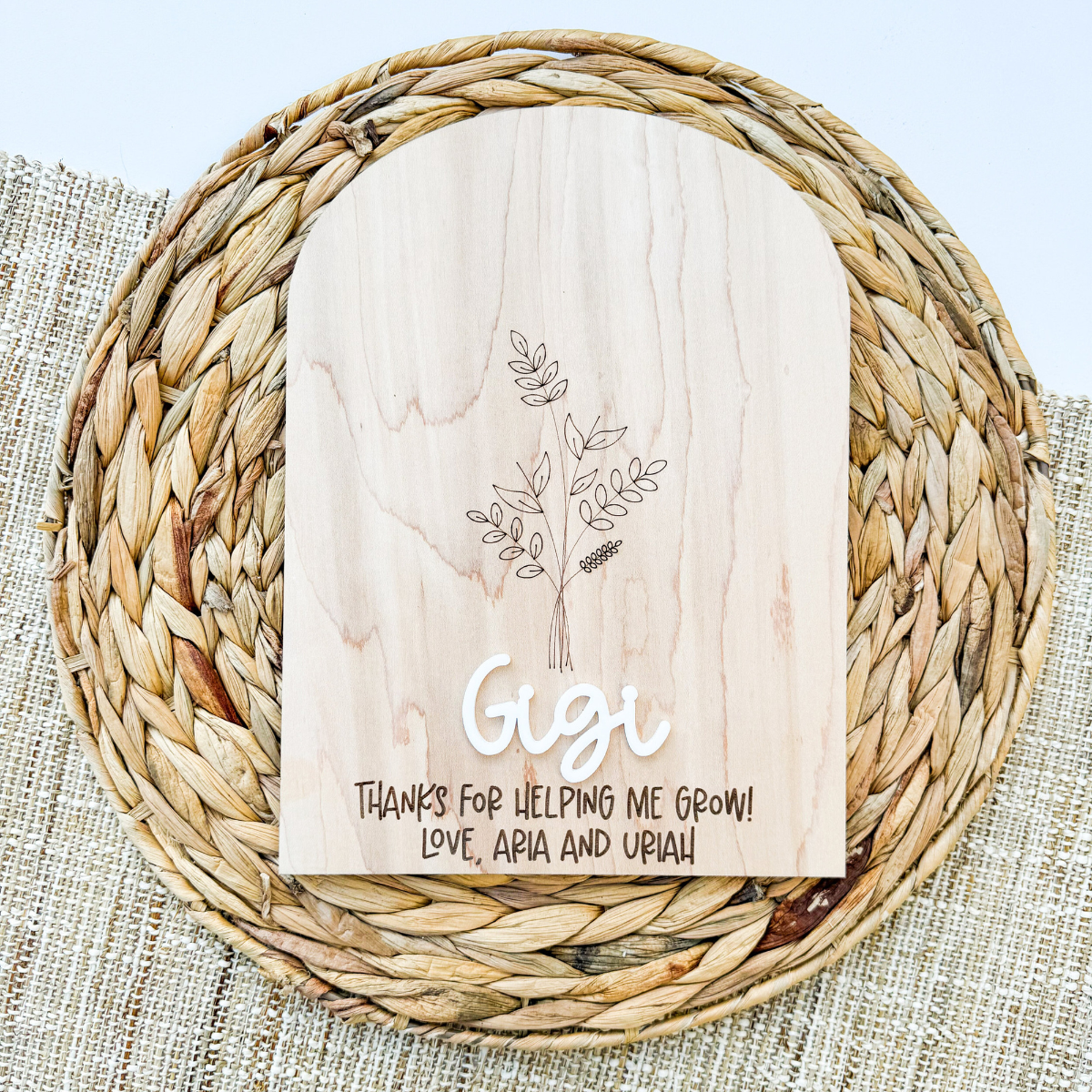 Thank You For Helping Me Grow, Christmas Gift, Birthday Gift For Grandma, Nana, Handprints Flower