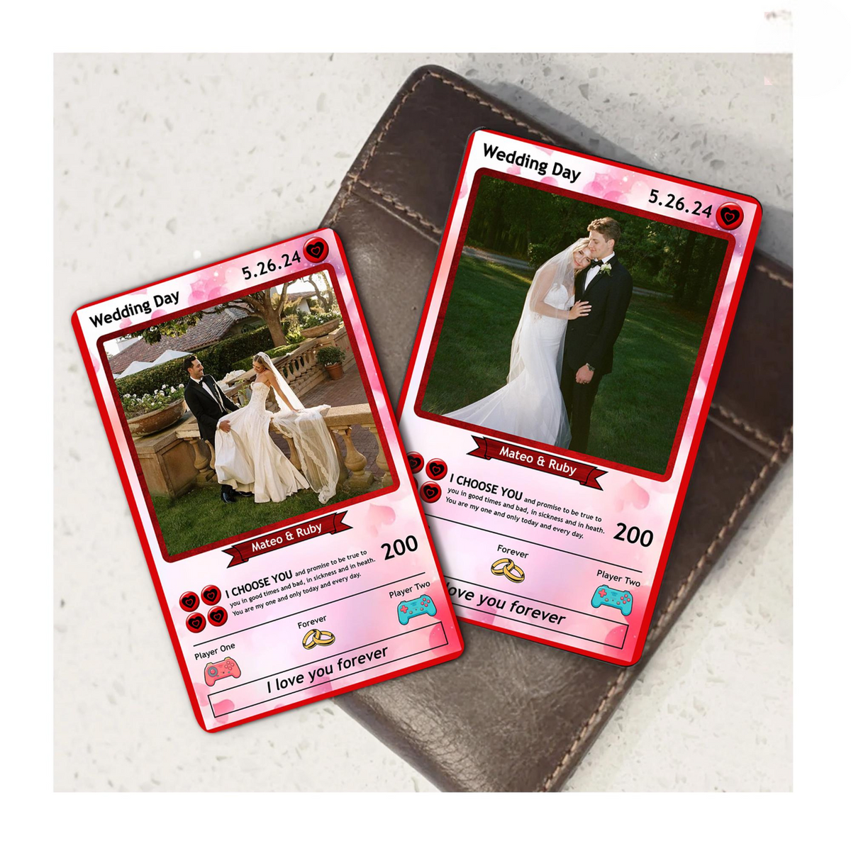 Custom Photo Anniversary Poke Card, Gift for Him, Wedding Photo Card, Anniversary Gift, Couple Gift