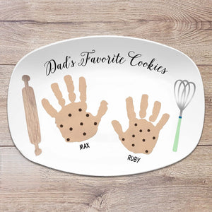 Handprint Cookie Custom Personalized Platter, Gift from Kids, Handprint Plate, Christmas, Mother's Day, Gift for Her, Gift for Mom