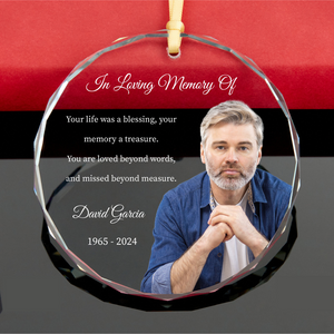 In Loving Memory Of Loved One - Personalized Crystal Ornament - Memorial Gift
