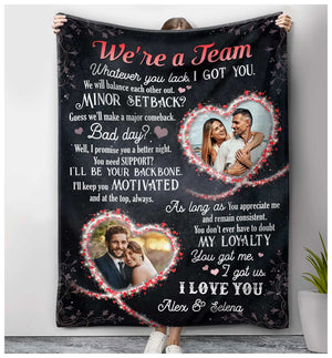 Personalized We re A Team Couple Blanket Romantic Gift Idea For Her