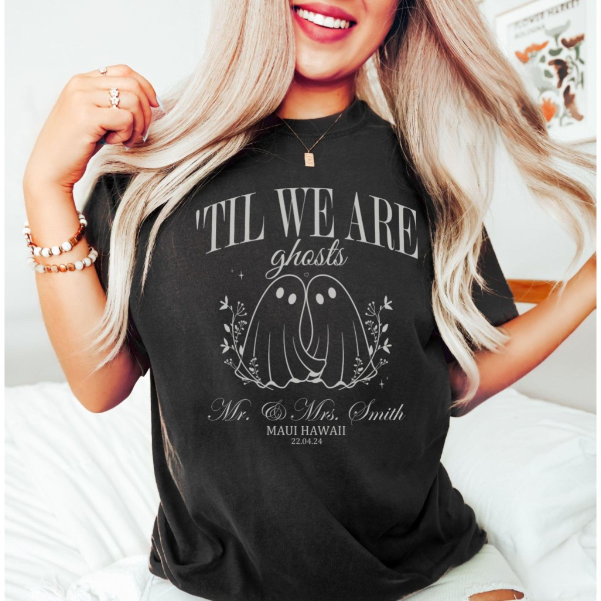 Til We Are Ghosts Couple - Personalized Tshirt - Halloween Gift For Couple