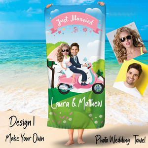 Your Face Wedding Beach Towels, Couples Beach Towels, Mr& Mrs Towels, Just Married Towel, Funny Bridal Shower, Beach Towels, Destination Wedding