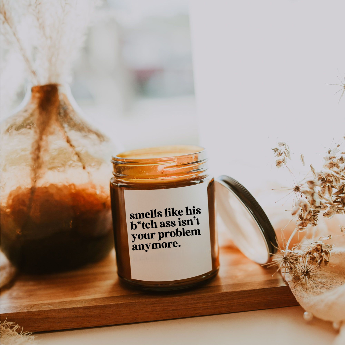 Breakup Gift, Divorce Gift, Breakup Candle, Divorce Candle, Divorce Party Gift, Smells Like His Bitch Ass Isn't Your Problem Anymore Candle