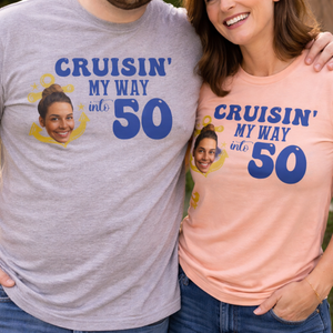 Custom Cruise Birthday Face Photo - Personalized Shirt - 50th Birthday Shirt, Gift For Family, Friends