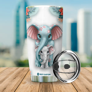 Gift For Daughter Tumbler, Elephant To My Daughter My Love For You Is Forever 20.5.jpg