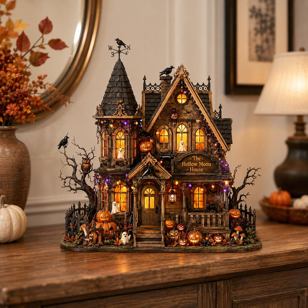 Personalized Halloween Haunted House Wooden Block, Gothic Spooky House Decor, Tabletop Sign, Fall Shelf Decoration 20221c6b-856e-43e9-93dc-b6a4c3ccbbff-2.jpg