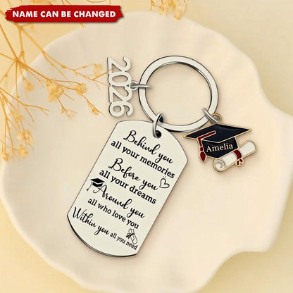 Family Personalized Custom Graduation Keychain - Graduation Gift For Family Members, Brothers, Sisters
