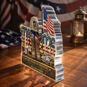 Personalized 250 Years Of Freedom 1776 2026 Acrylic Block Plaque - Veteran Gift