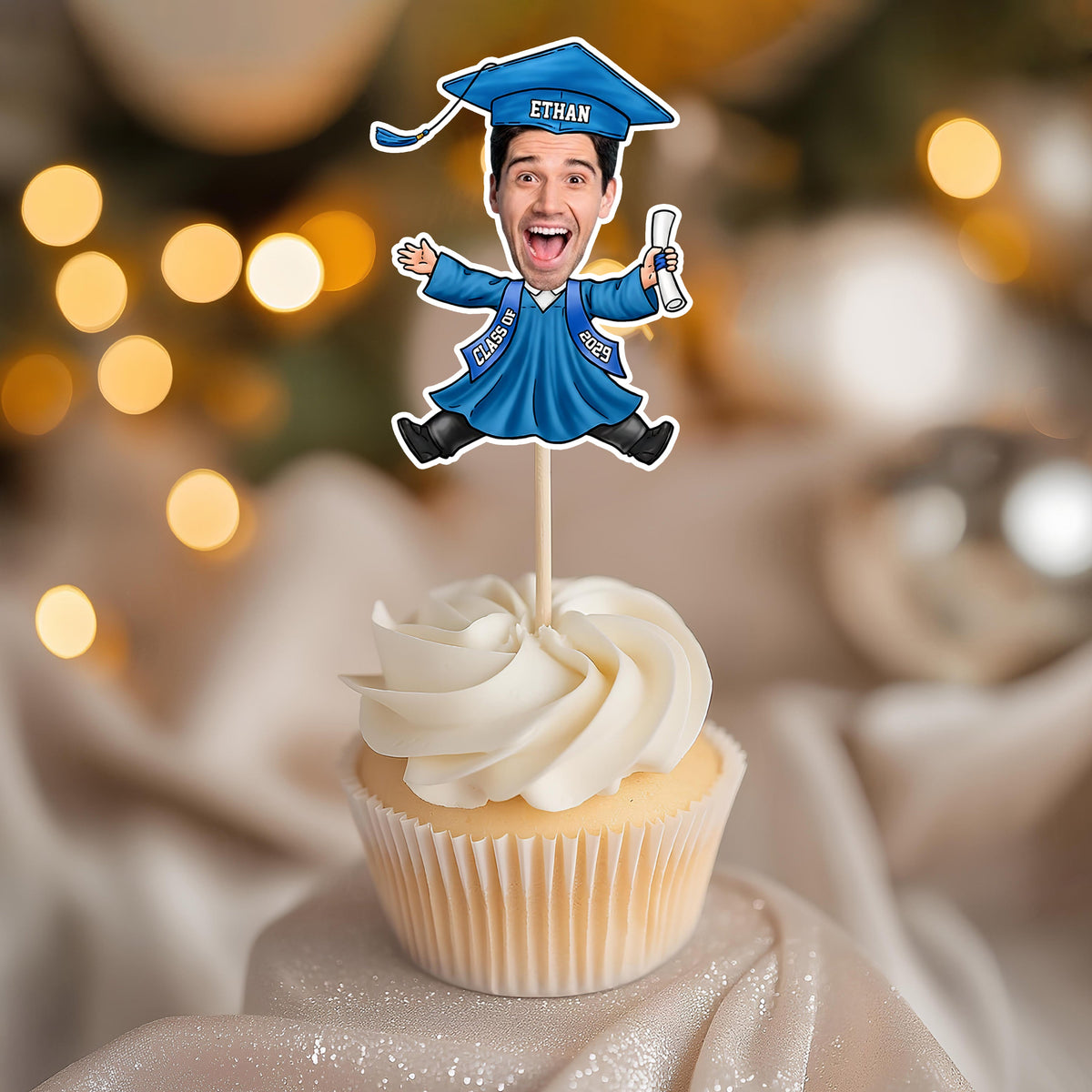 Custom Funny Face Class of 2026 - Graduation Decoration Cupcake Toppers