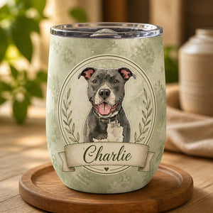 Custom Pet Portrait Wine Tumbler — Watercolor Crest with Name - Personalized Wine Tumbler 202ab2bc-1950-4898-8347-e0fc220bab16.jpg