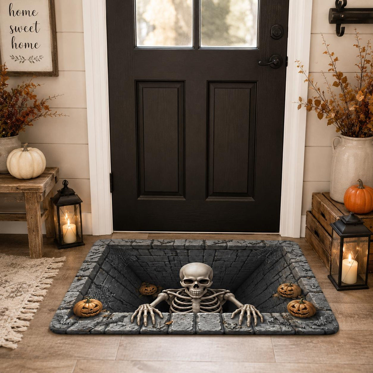 Retro 3D Skeleton Doormat, Halloween Non Slip Rubber Floor Mat, Spooky Outdoor Welcome Rug 203ad461-310c-41fb-9313-22e649584f5e-3.jpg