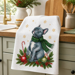 Festive Frenchie Holiday Kitchen Towel - Personalized Kitchen Towel 20474e88-1a0a-41cf-9338-c2fdd2b36ca9.jpg