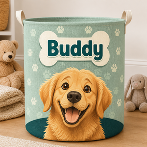 Custom Pet Name Storage Bag – Paw Print Dog Portrait - Personalized Storage Bag 2074ec5c-e81c-41ad-891a-e8547c9ac315.png