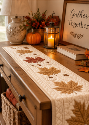 Neutral Maple Leaf Pumpkin Quilted Table Runner Patchwork Quilt Minimalist Autumn Kitchen Decor Elegant Fall Table Centerpiece New Cozy Gift 20841df8-a11a-4090-b13f-4bb00064f93b-set1_05_bottom_right.png