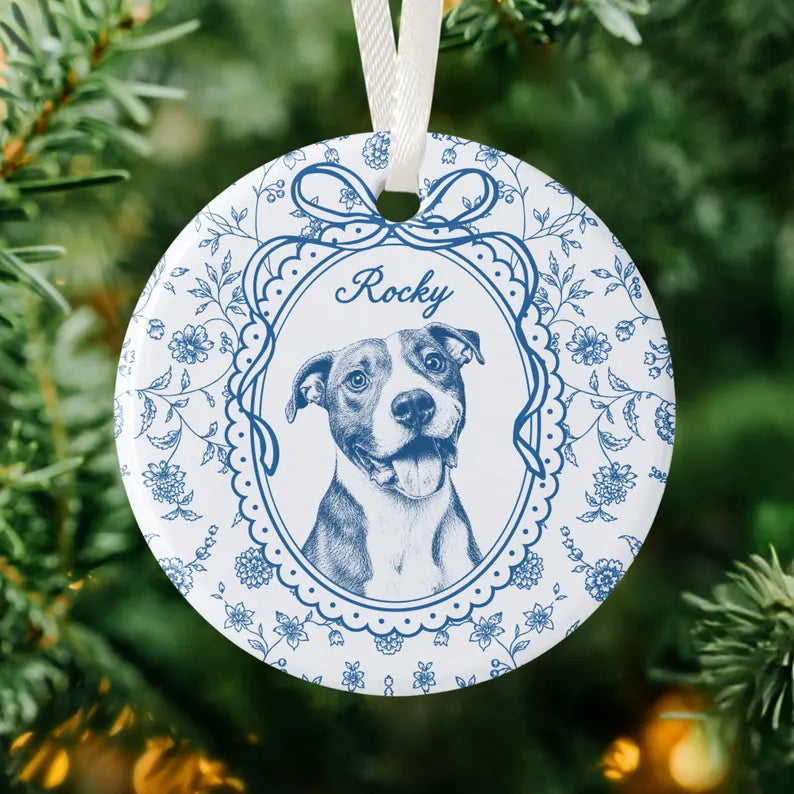 Custom Pet Portrait Ornament: Floral Dog Photo Christmas Ornament 2026, Pet Photo Christmas Decor, Dog Mom Gift, Dog Memorial Gift 20889609-3cd0-4045-a0a2-55be736c0860-gfgfg-16-.webp