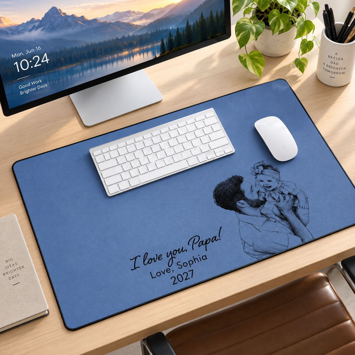 Custom Dad & Kid Photo Sketch Line Art Mouse Pad, Personalized Fathers Day Gift for Dad, New Dad Gift, Dad Office Decor, Dad Birthday Gift 208b0a37-2e3d-4ef5-9703-213b900f6279-caf91d43-8761-4352-89de-b6e55e4551bf.png