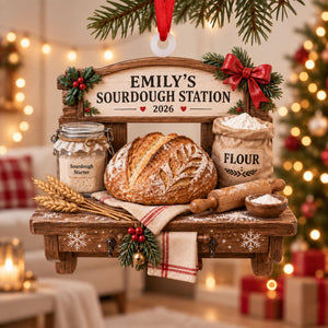 Personalized Sourdough Station Christmas Ornament 2026, Custom Name Bread Baker Starter Keepsake, Baking Lover Gift Tree Decoration 208b18e8-c406-47a9-905d-3ff870aaa587-2.jpg