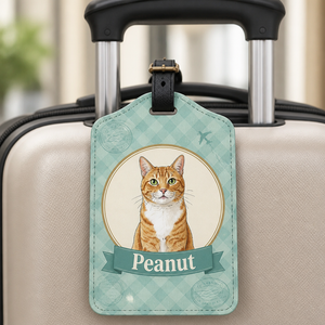 Custom Pet Portrait Luggage Tag – Vintage Travel Medallion - Personalized Personalized Leather Luggage Tag 20998f50-4e4b-43c0-92c4-3f62155c3847.png