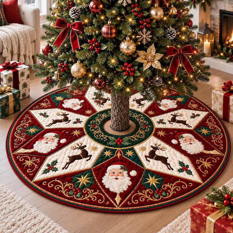 Quilted Christmas Tree Skirt, Santa Reindeer Holiday Decor 20a77f12-8abc-4bf3-a699-dfa371834f29-rtgrtgtg-2-.webp