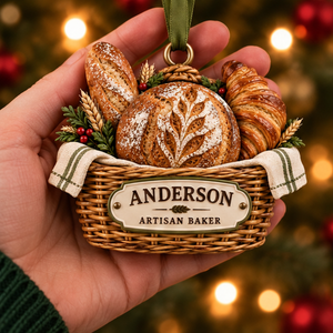Personalized Artisan Bread Basket 3D Ornament, Custom Name Baker Christmas Ornament, Bread Lover Gift 20b7a3ad-f46a-4194-bf19-66189ce822af-artisan_baker_mockup_3_handheld.png
