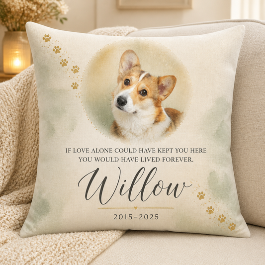 Pet Memorial Pillow — If Love Alone — Photo, Name & Years - Personalized Pillow 20c839b9-3e48-4ee2-a9b4-50c1d3e56423.png