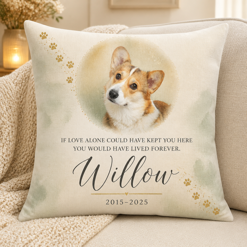 Pet Memorial Pillow — If Love Alone — Photo, Name & Years - Personalized Pillow 20c839b9-3e48-4ee2-a9b4-50c1d3e56423.png