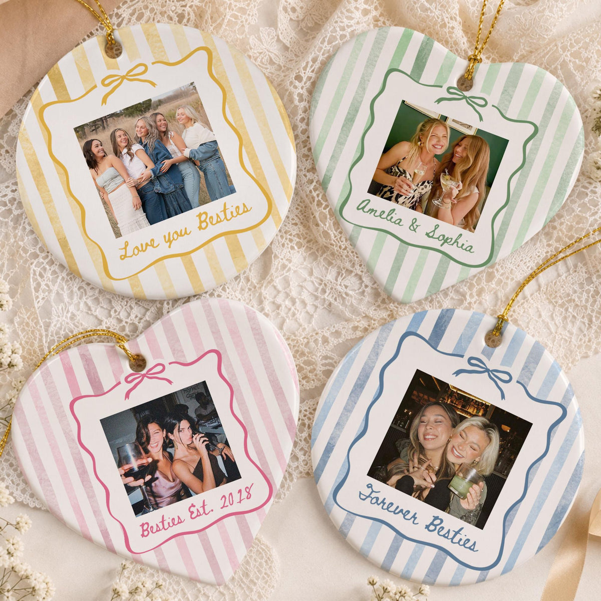 Personalized Photo Ornament, Friend Gift, Striped Friendship Keepsake 20d6127d-852e-4947-80cf-eb2ab12b6ed1-1.jpg