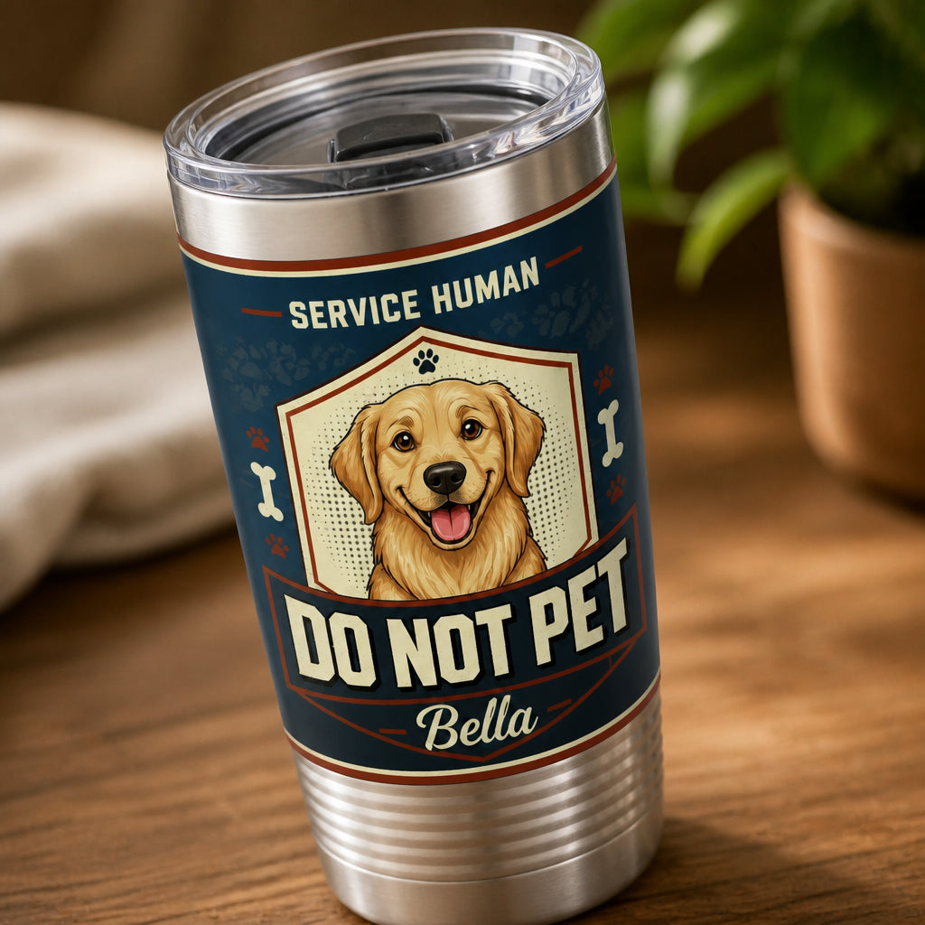 Service Human Do Not Pet — Custom Pet Portrait Tumbler - Personalized Tumbler 2110248e-e4a1-4b79-9835-eab389bf3f6e.jpg