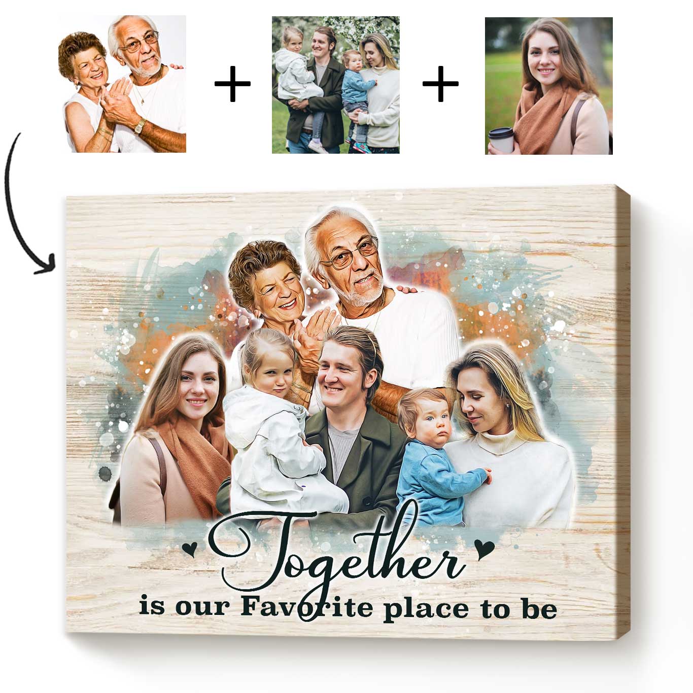 Canvas Pictures with Deceased Loved Ones, Picture with Deceased Loved One in Background, Portraits with Deceased Family Members