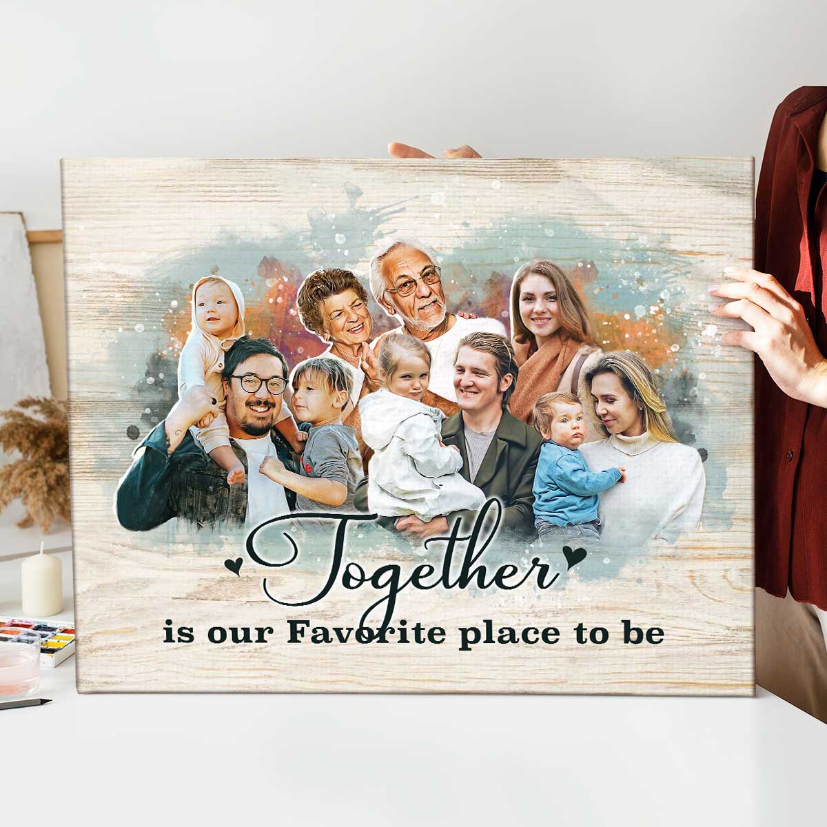 Canvas Pictures with Deceased Loved Ones, Picture with Deceased Loved One in Background, Portraits with Deceased Family Members