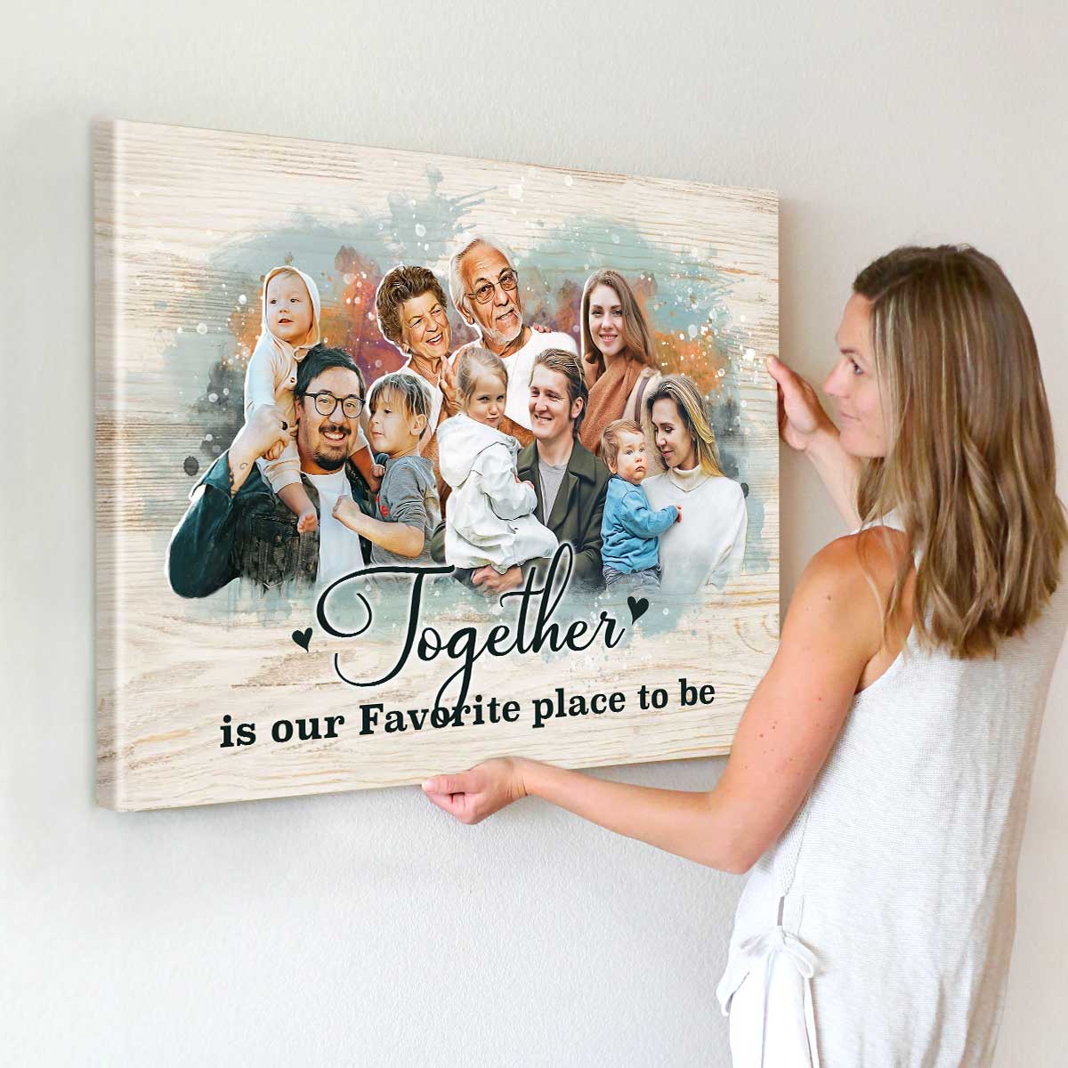 Canvas Pictures with Deceased Loved Ones, Picture with Deceased Loved One in Background, Portraits with Deceased Family Members