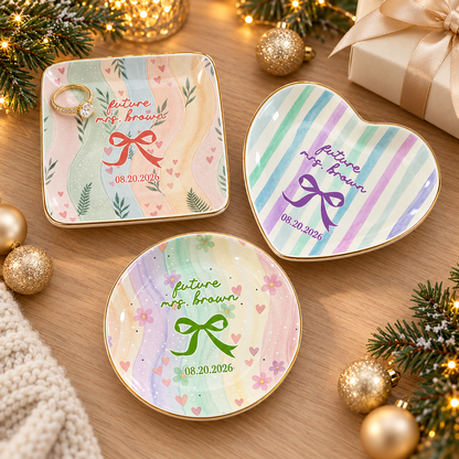 Personalized Bridal Jewelry Tray, Future Mrs Ceramic Ring Dish, Heart Trinket Tray for Bride Engagement Gift 2115d4bb-0105-47aa-a932-e204324635e2-banner-1.png
