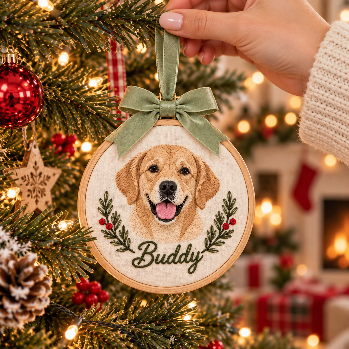 Personalized Dog Photo Embroidery Ornament, Custom Pet Portrait Gift, Dog/Cat Photo Ornament, Dog Christmas Ornament, Pet Memorial Gift 2136df83-6b57-4341-88c3-6b3ceb509bfc-eb1b7995-9b0b-465d-9d0f-d26a34e941cc.png