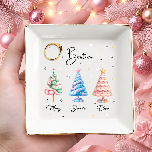 Best Friend Christmas Gift, Personalized Besties Ring Dish, Custom Names Ceramic Tray 214287f7-346b-44ba-b440-0bb05cae609d-banner-1-.png