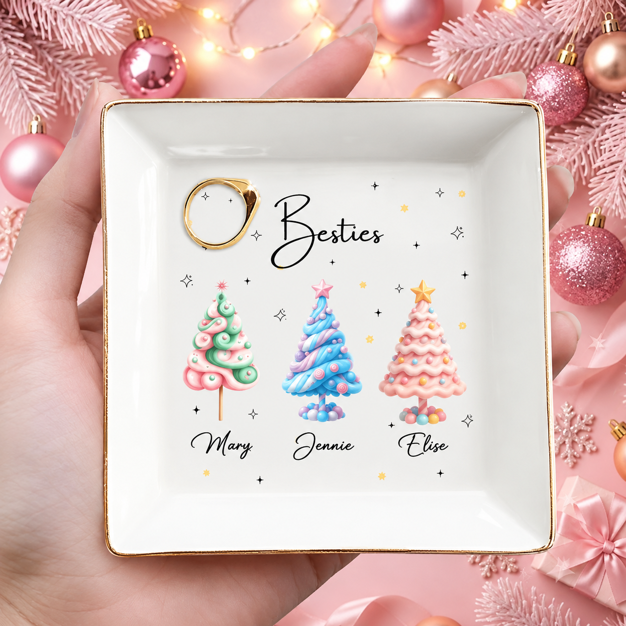 Best Friend Christmas Gift, Personalized Besties Ring Dish, Custom Names Ceramic Tray 214287f7-346b-44ba-b440-0bb05cae609d-banner-1-.png