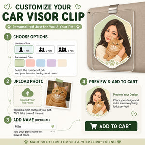 Custom Pet Portrait Car Visor Clip – Photo-to-Art Badge - Personalized Car Visor Clip 215db3b4-9b67-4a64-9b7a-33d1bfd6c0e4.jpg