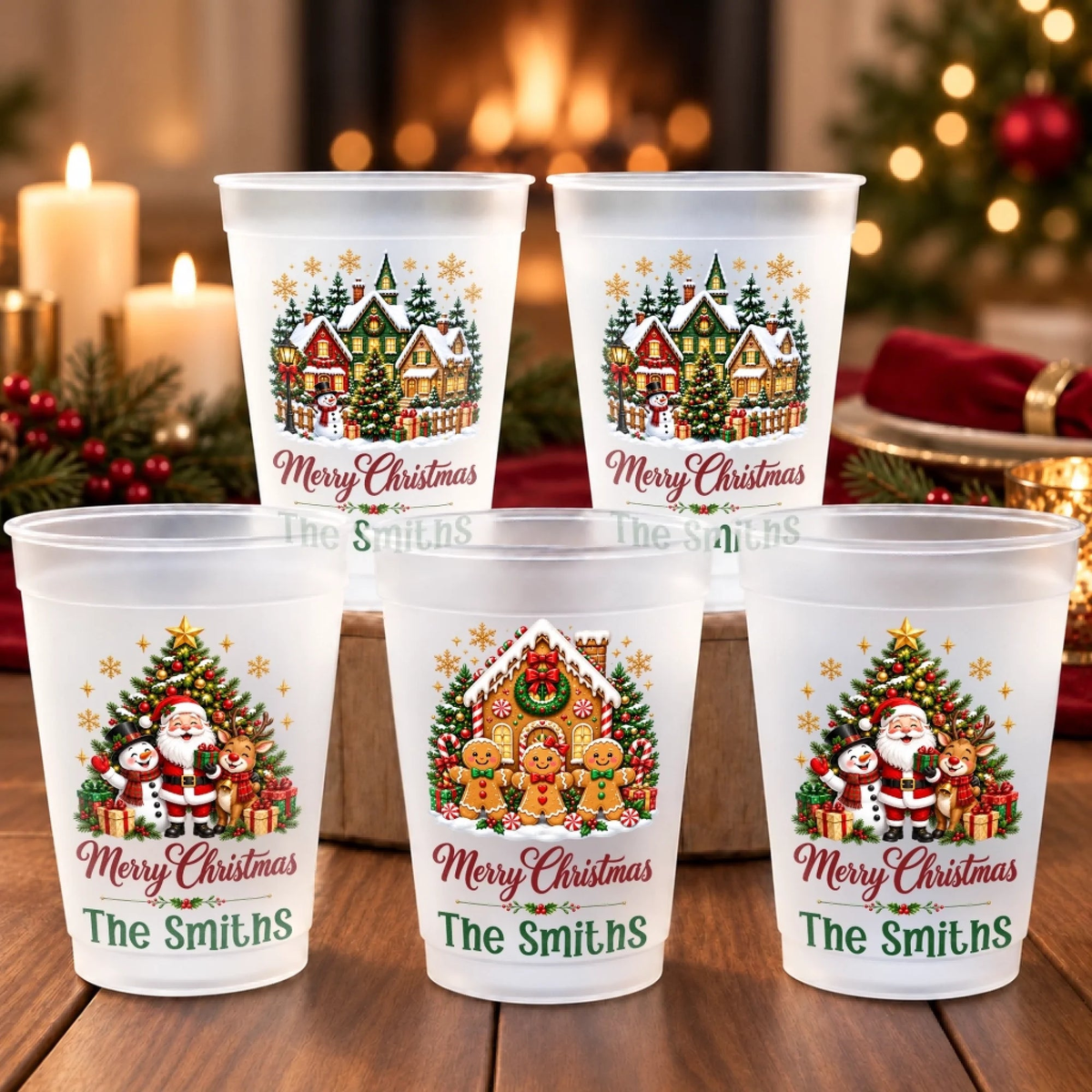 Personalized Christmas Party Cups with Family Name – Santa, Gingerbread House & Christmas Village Designs 2166e81a-8455-4078-9aef-09a45fd25e8b-banner-2.png
