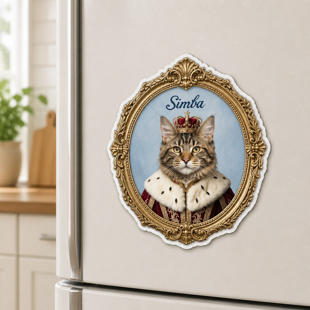 Regal Pet Portrait Custom Shape Fridge Magnet - Personalized Custom Shape Fridge Magnet 218b370f-df0f-48da-ae11-16db536a1036.png